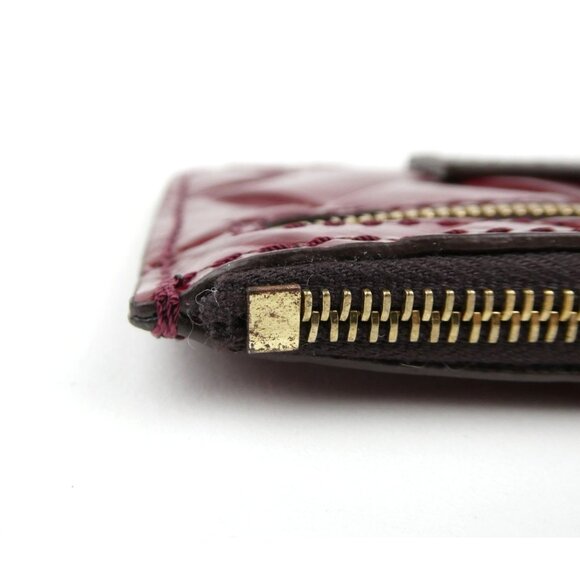 Dooney & Bourke Burgundy Quilted Leather Keychain Wallet Card Holder With Zipper - Picture 12 of 16